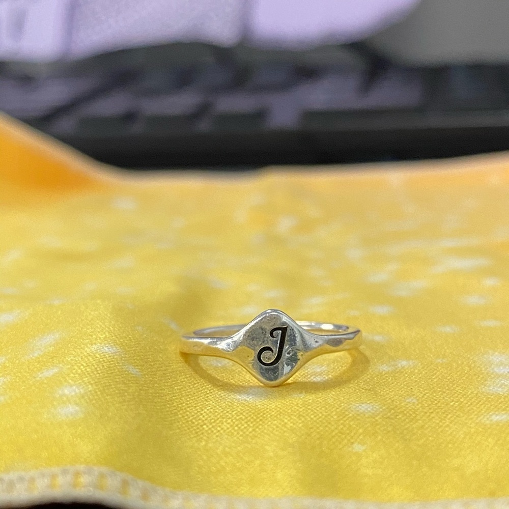 Silver Petite Initial Ring James Avery Size 4